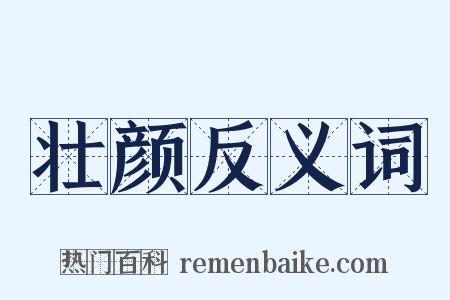 壮颜反义词是什么意思的图片